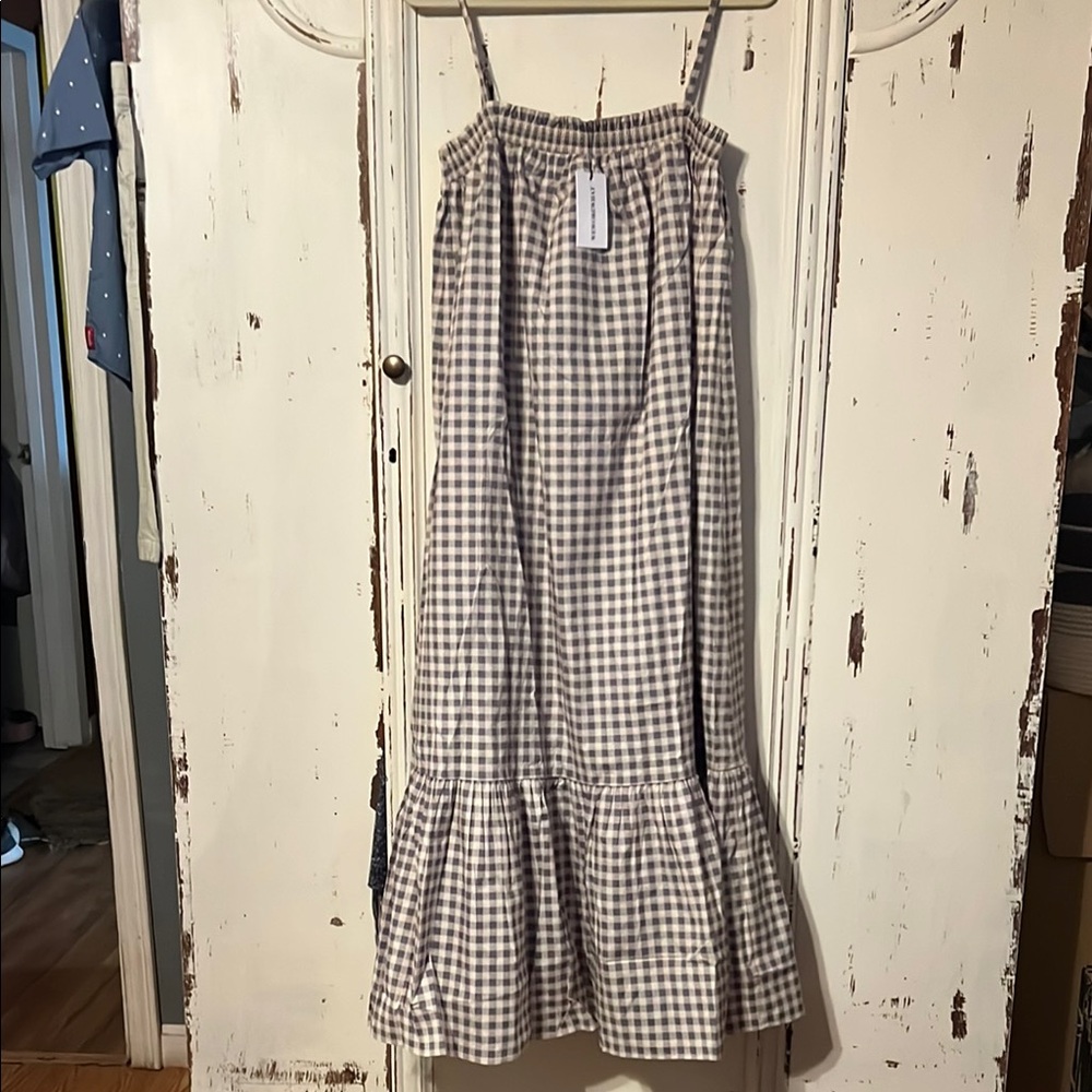 WeWoreWhat Cream and Blue Smocked Tiered Maxi Skirt